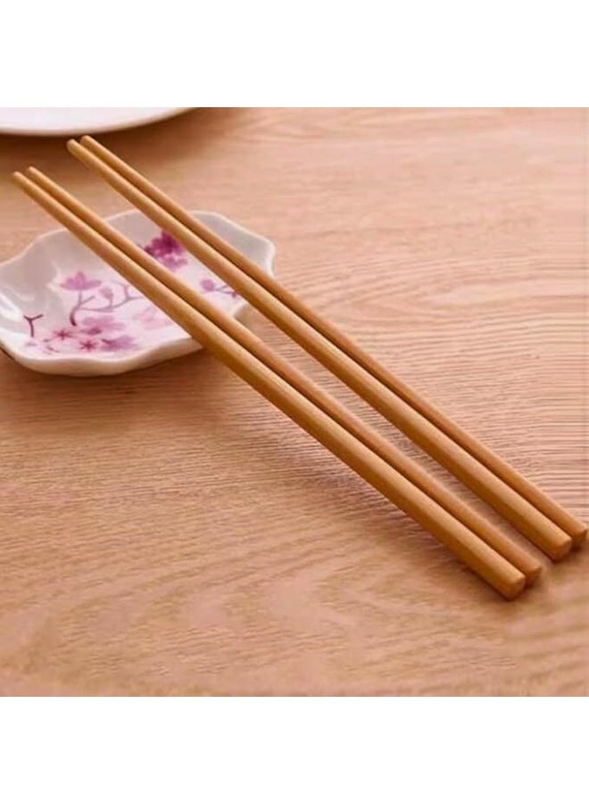 A set of 10 pairs of beautiful, reusable wooden chopsticks with a long design made of natural wood. Elegant, eco-friendly tableware, safe for everyday use in the kitchen. - Image 2